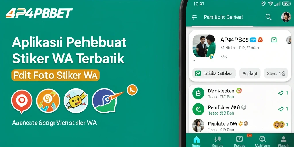 Antarmuka pengguna aplikasi 4P4PBET untuk membuat stiker WA.