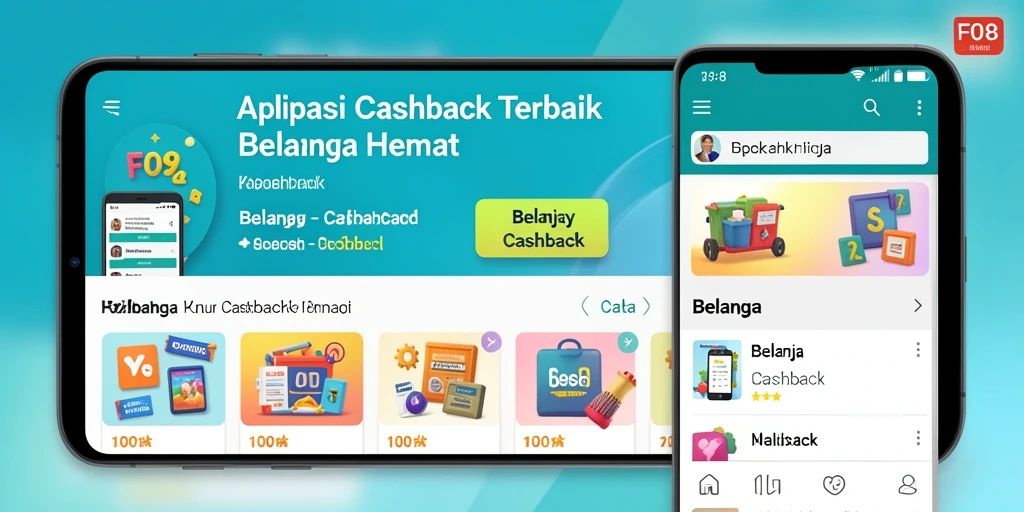 Tampilan antarmuka F08 yang menarik dengan fungsi Cashback yang mudah diakses.