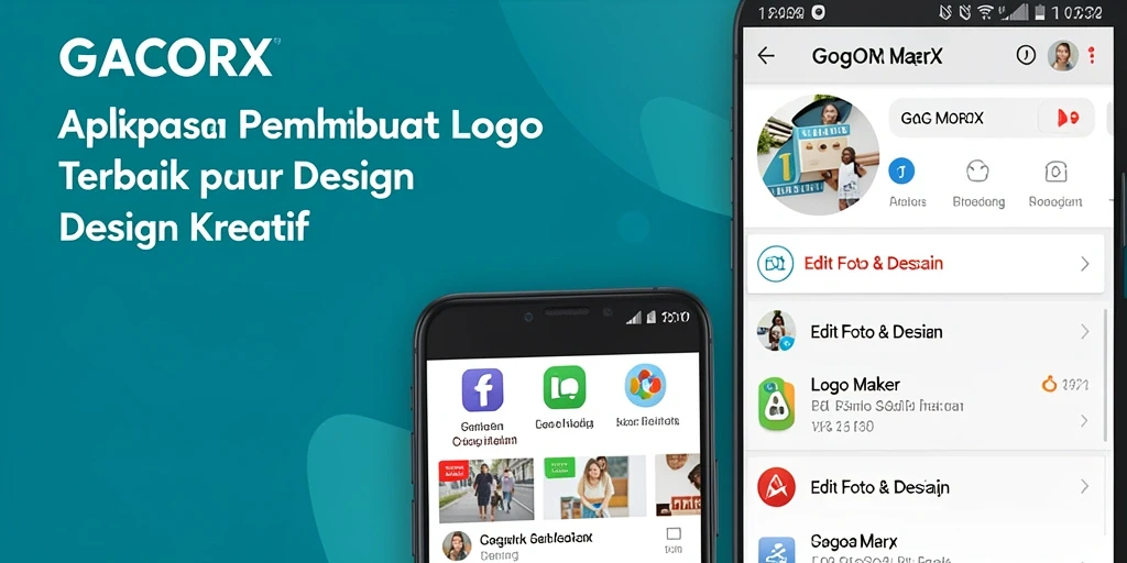 Antarmuka GACORX menampilkan alat-alat desain logo yang intuitif dan mudah digunakan.
