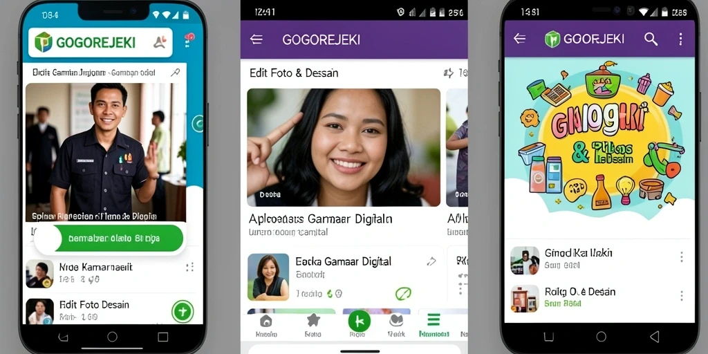Tampilan antarmuka GOGOREJEKI dengan alat gambar yang lengkap.