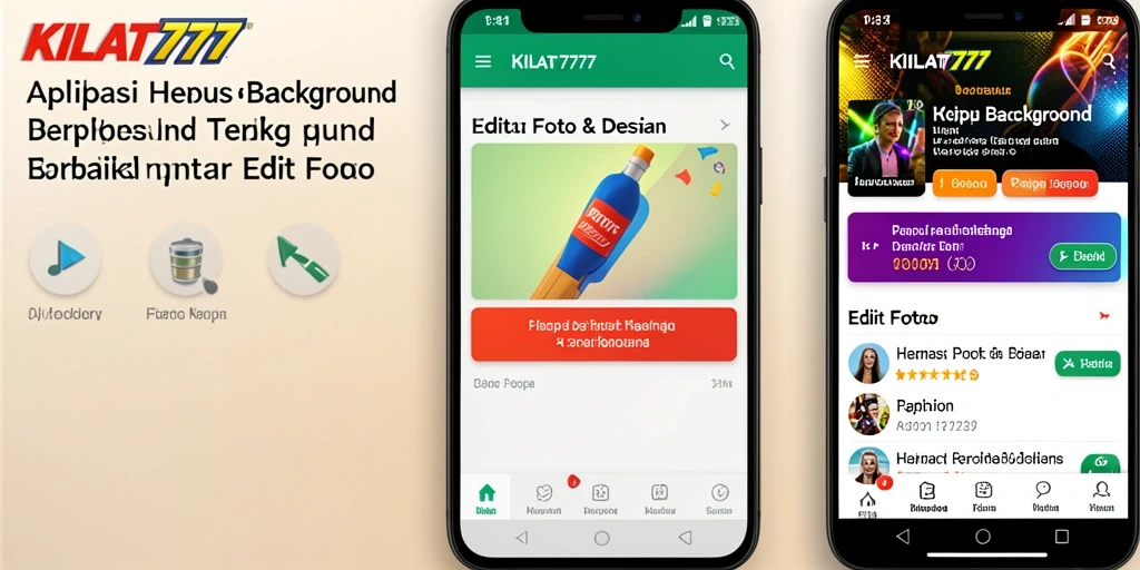 Screenshot antarmuka aplikasi KILAT777 yang menunjukkan fungsi Hapus Background.