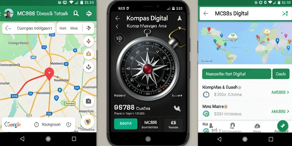 Tampilan antarmuka intuitif aplikasi Kompas Digital MC888.