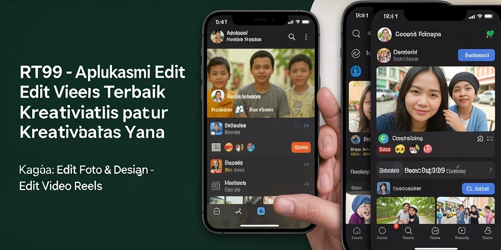 Antarmuka RT99 untuk pengeditan video yang intuitif dan modern.