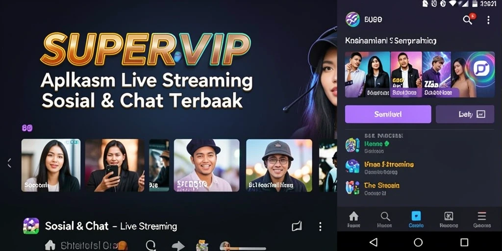 Antarmuka SUPERVIP saat Live Streaming yang interaktif dan menarik.