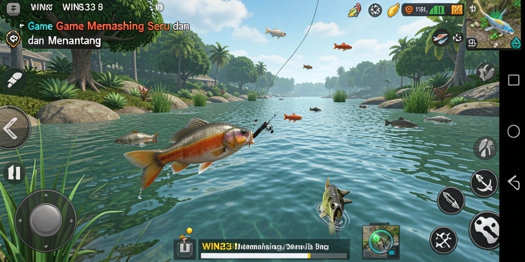 Tampilan antarmuka WIN33 yang menarik dengan fitur-fitur memancing.