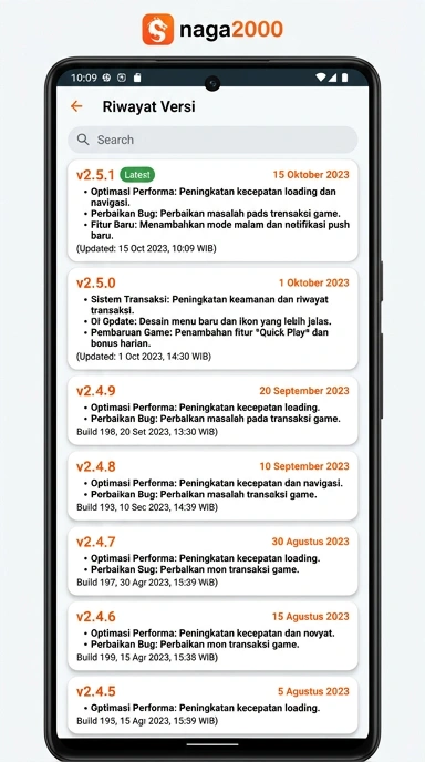 Riwayat Versi Aplikasi naga2000 untuk Pengguna Android